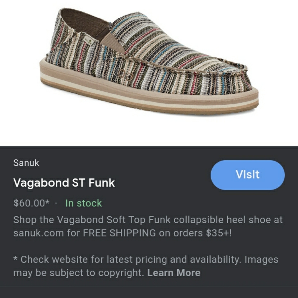 Sanuk mens size 11